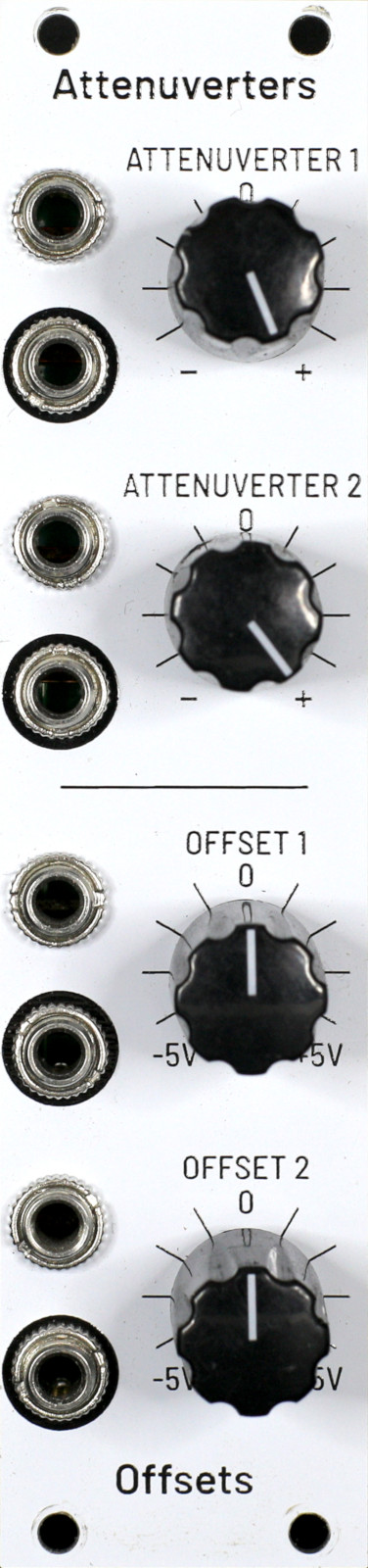 Attenuverters and Offsets faceplate, 6 HP