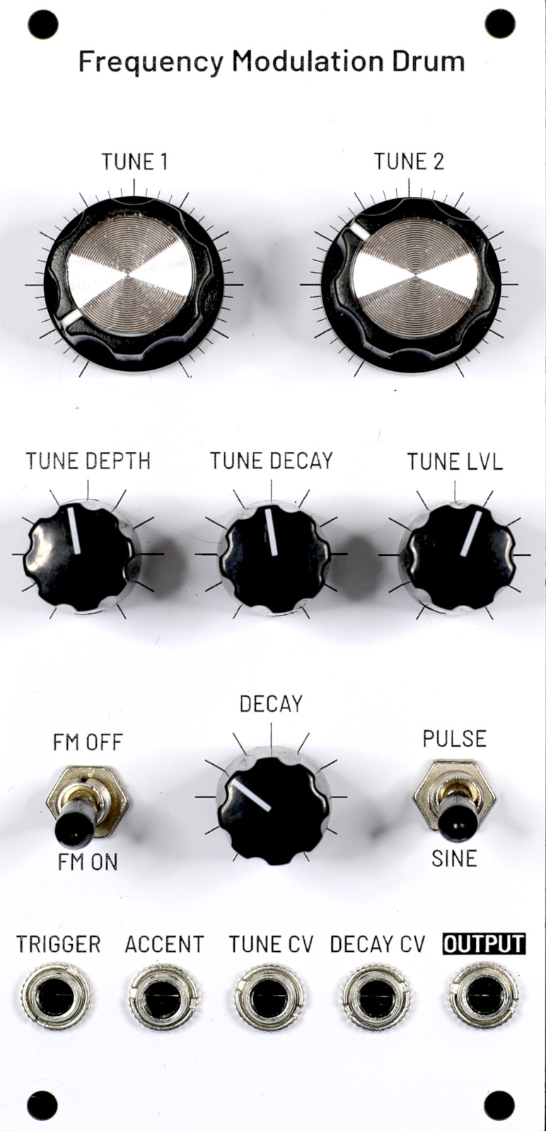 Frequency Modulation Drum faceplate, 12 HP