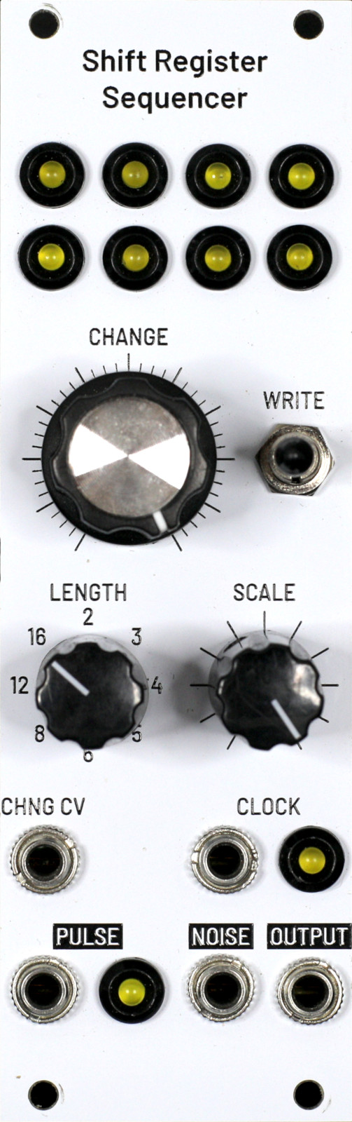 Shift Register Sequencer faceplate, 8 HP