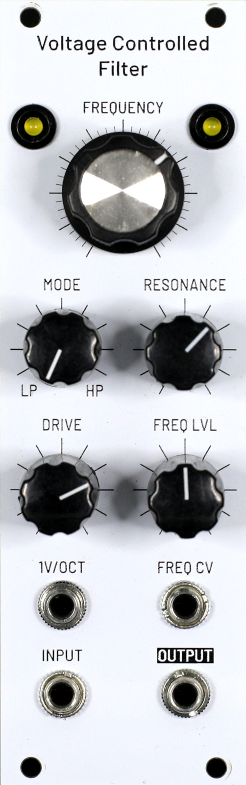 Voltage Controlled Filter faceplate, 8 HP
