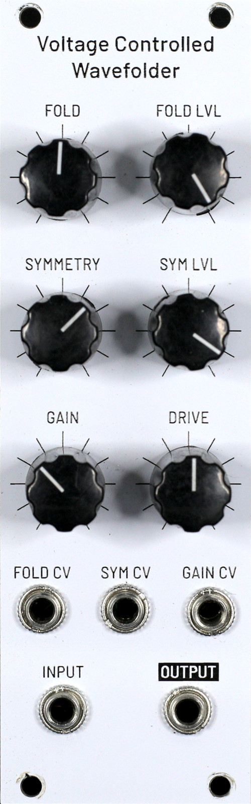 Voltage Controlled Wavefolder faceplate, 8 HP