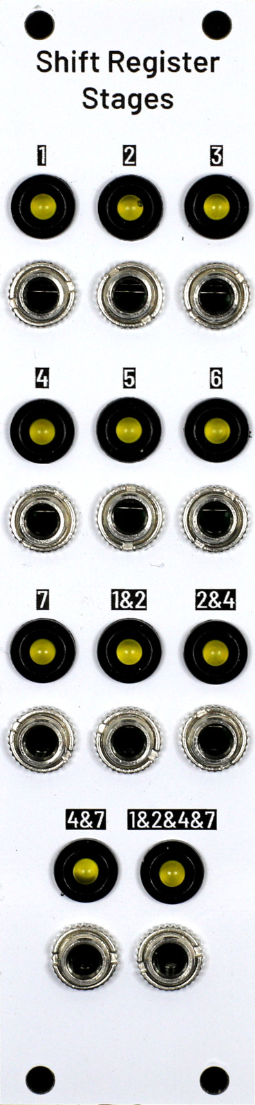 Shift Register Stages faceplate, 6 HP