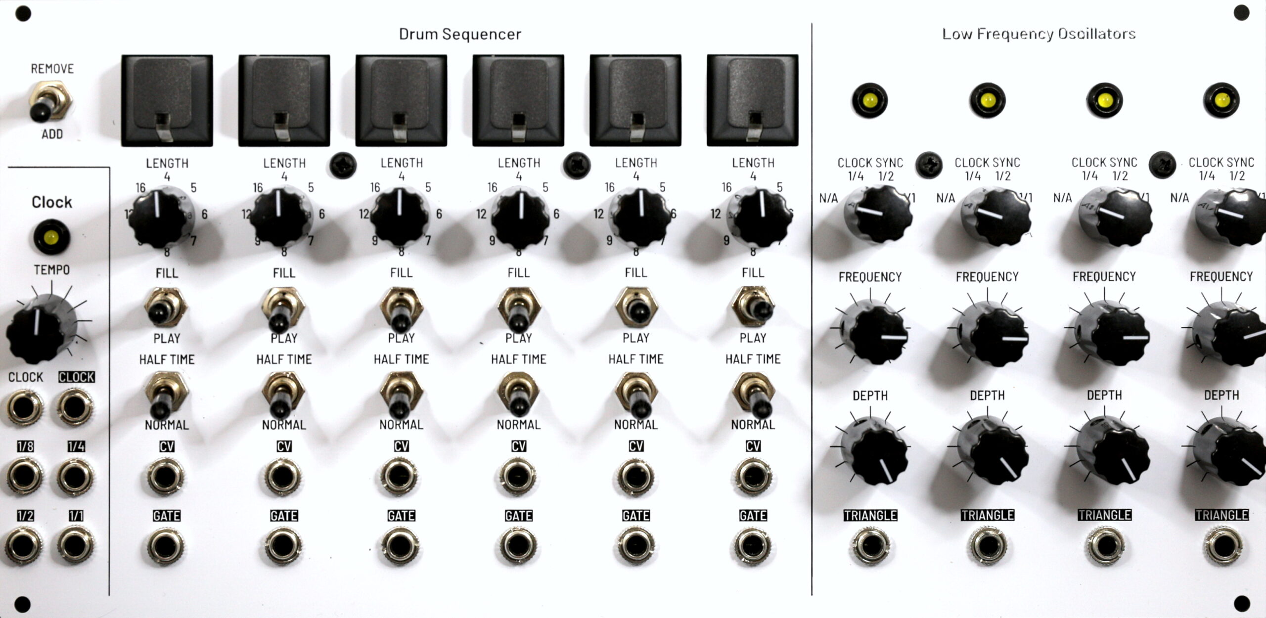 Drum Sequencer faceplate, 52 HP