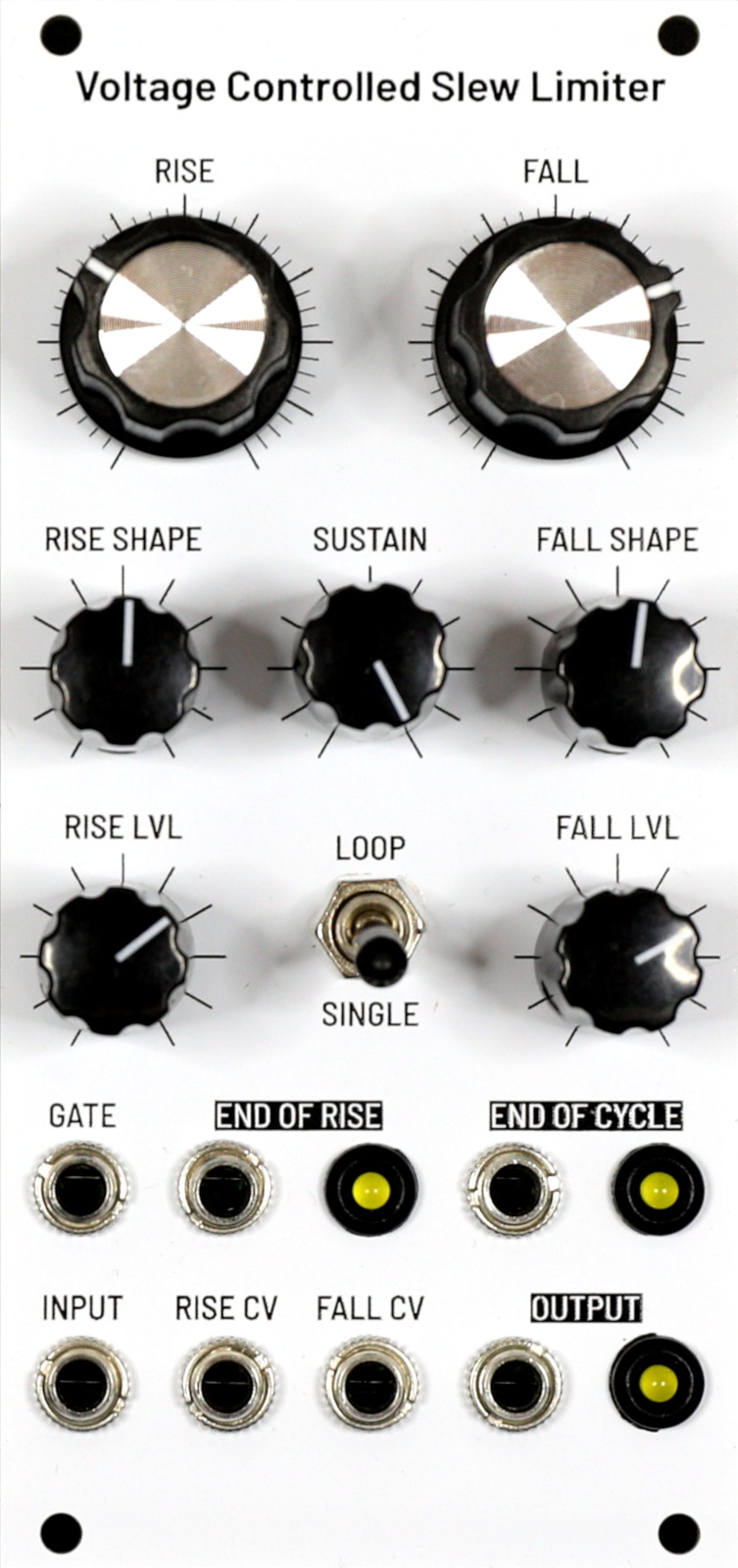 Voltage Controlled Slew Limiter faceplate, 12 HP